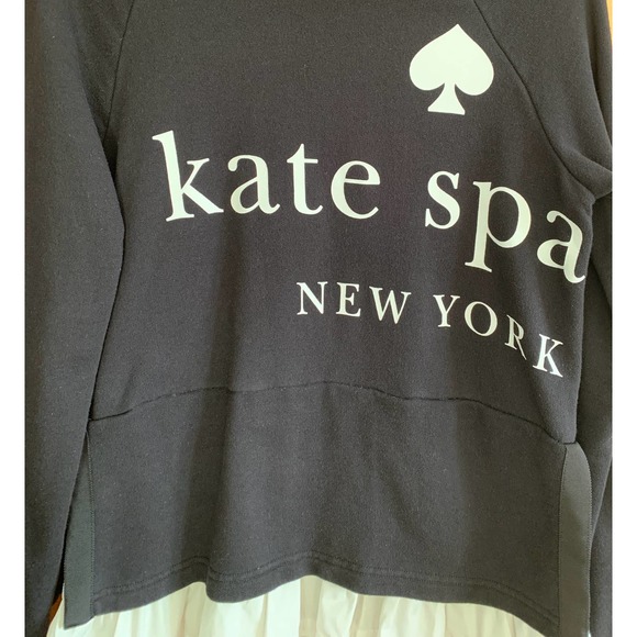 EUC, Kate Spade NY Sz M Women’s Long Sleeve Black/White Sweatshirt w/Ruffle - Picture 10 of 15